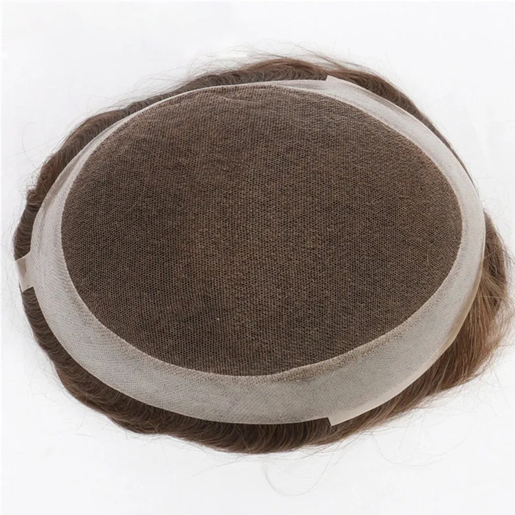 #18 Ash Blonde Brown Full French Lace Poly European Real Human Men’s Toupee
