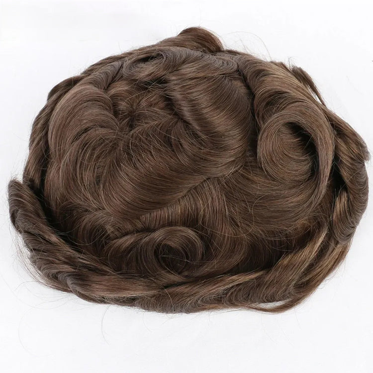 #18 Ash Blonde Brown Full French Lace Poly European Real Human Men’s Toupee