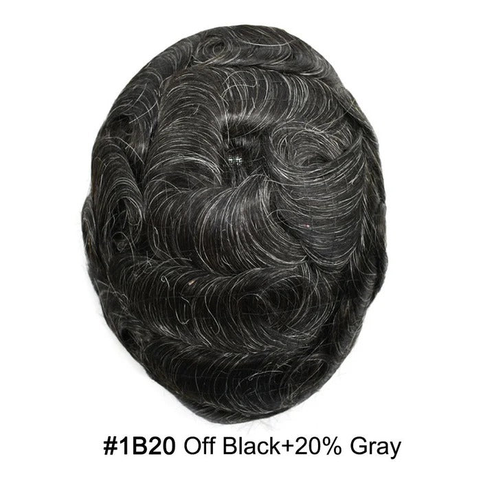French Lace Hair System for Men PU Coated Mens Hairpiece Center Lace Human Toupee for Men