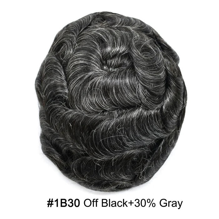 French Lace Hair System for Men PU Coated Mens Hairpiece Center Lace Human Toupee for Men