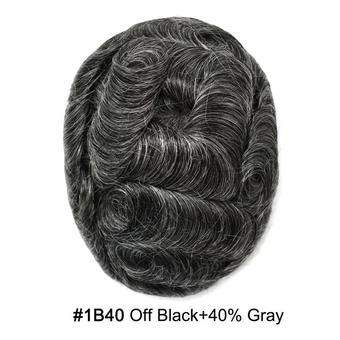 French Lace Hair System for Men PU Coated Mens Hairpiece Center Lace Human Toupee for Men