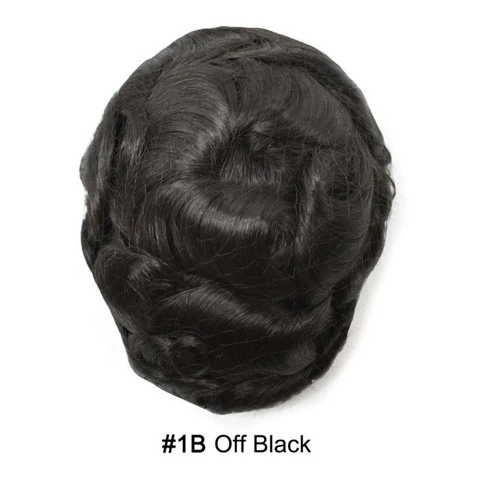 French Lace Hair System for Men PU Coated Mens Hairpiece Center Lace Human Toupee for Men