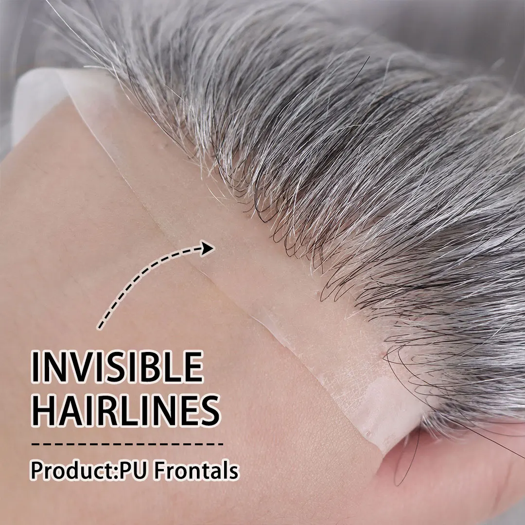 0.06mm-0.08mm Vlooped Full Skin Thin Base High Quality Toupee for Men