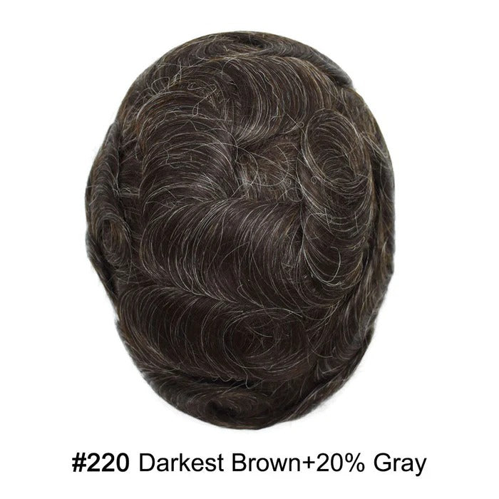 French Lace Hair System for Men PU Coated Mens Hairpiece Center Lace Human Toupee for Men