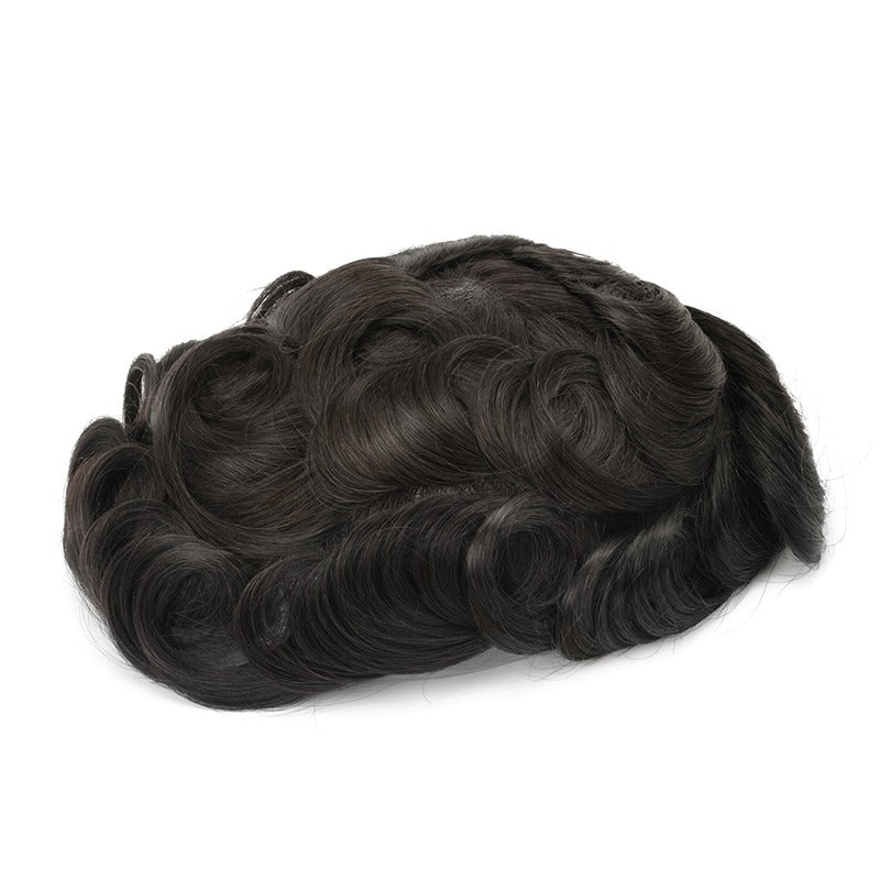 8mm Afro Toupee 100% Human Hair African American Toupees for Men Mono Lace with PU Around