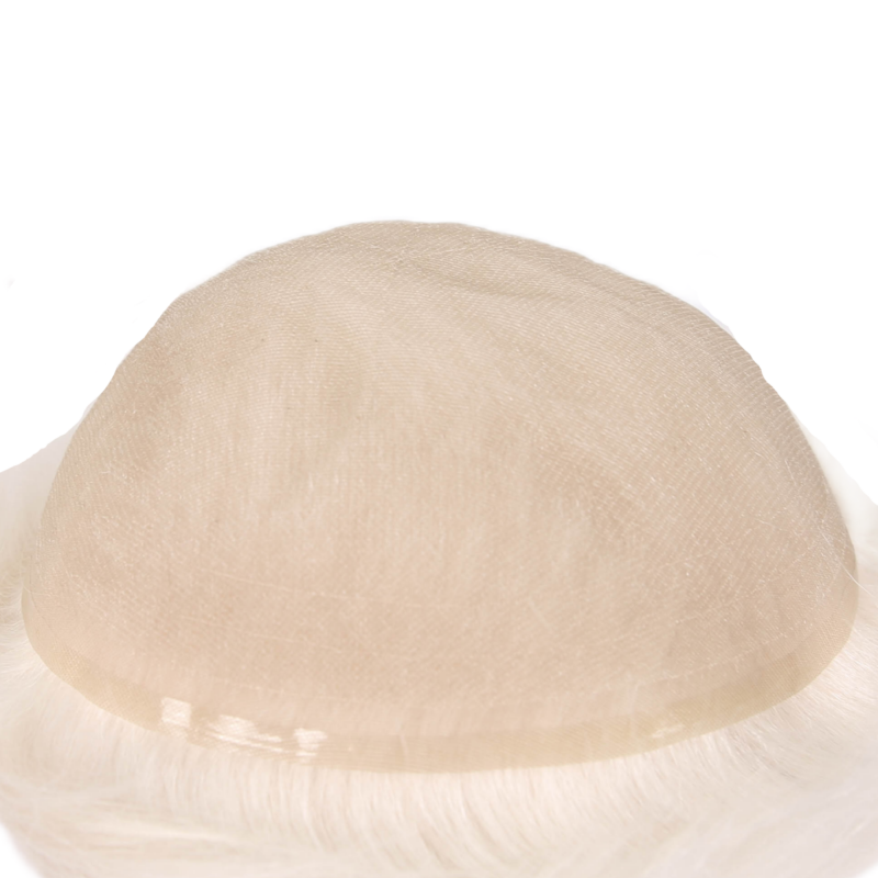 Silver Blonde Full Lace Toupee For Men Human Hair