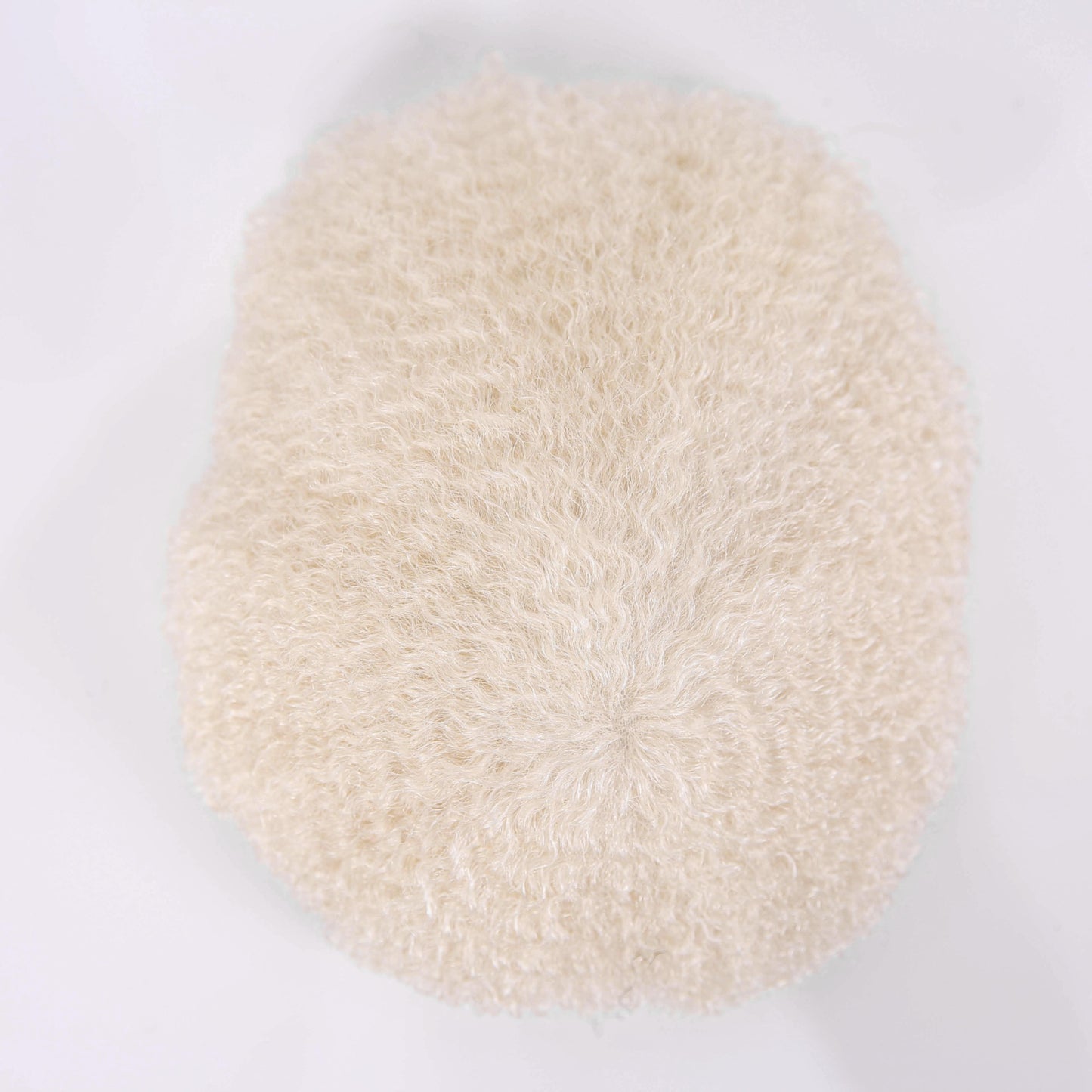 #60 Platinum Blonde 6mm Curly Wave Full Poly Skin Base Human Hair Toupee Wig for Afro Mens Replacement System