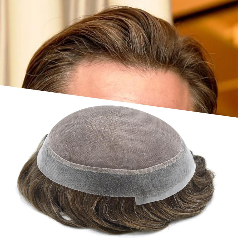 Ultra-Thin Mono Base Men's Hair System Replacement Premium Undetectable Hairpiece Solution
