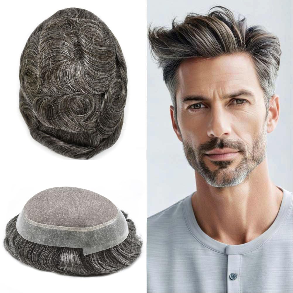 Ultra-Thin Mono Base Men's Hair System Replacement Premium Undetectable Hairpiece Solution