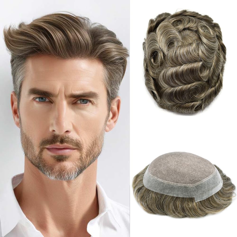 Ultra-Thin Mono Base Men's Hair System Replacement Premium Undetectable Hairpiece Solution