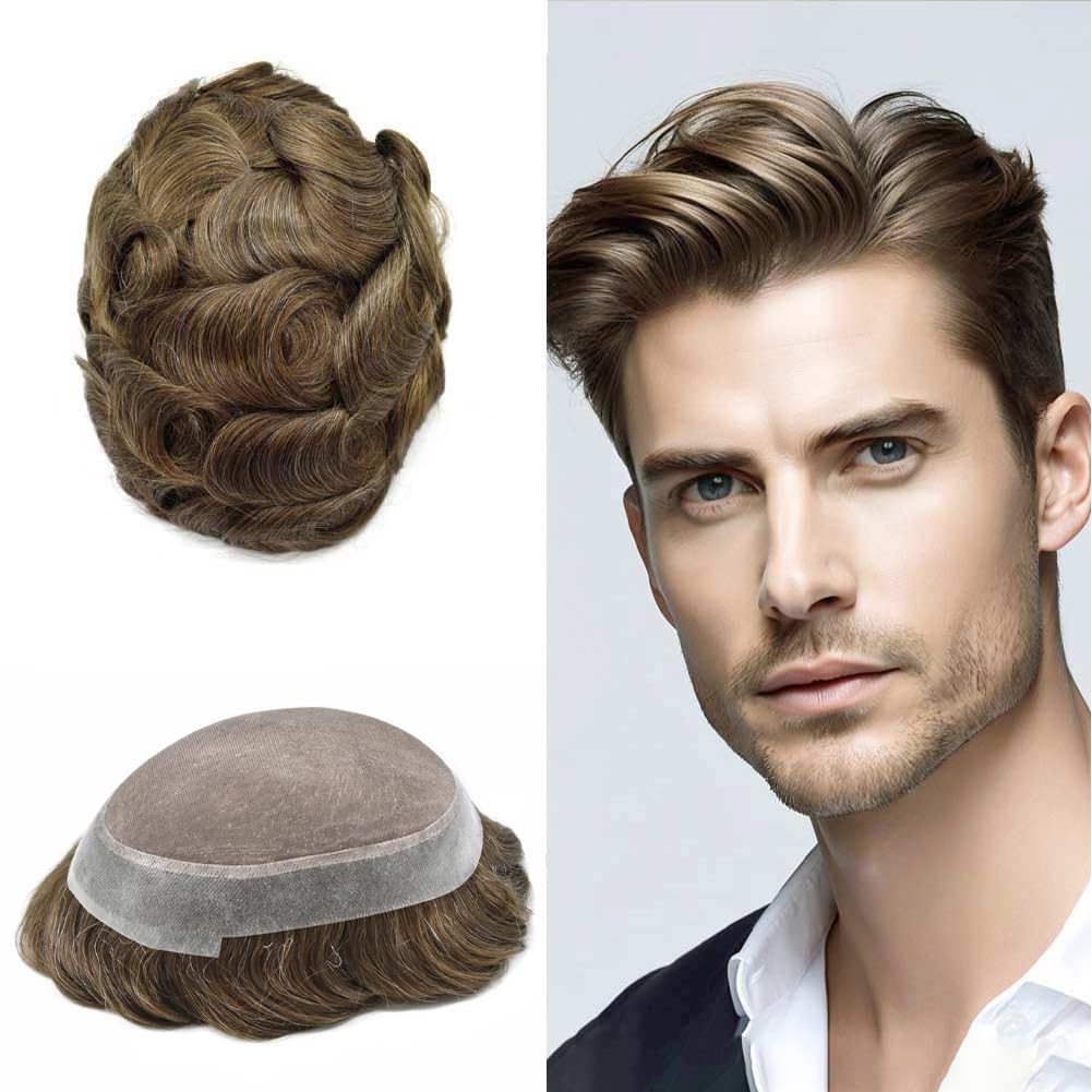 Ultra-Thin Mono Base Men's Hair System Replacement Premium Undetectable Hairpiece Solution