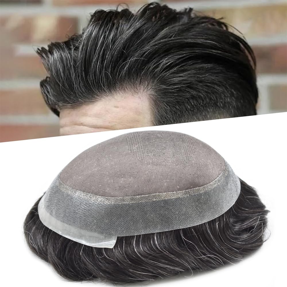 Ultra-Thin Mono Base Men's Hair System Replacement Premium Undetectable Hairpiece Solution