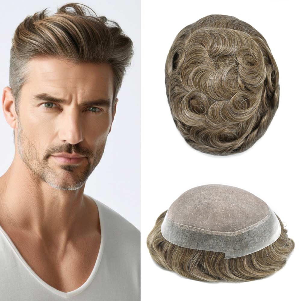 Ultra-Thin Mono Base Men's Hair System Replacement Premium Undetectable Hairpiece Solution