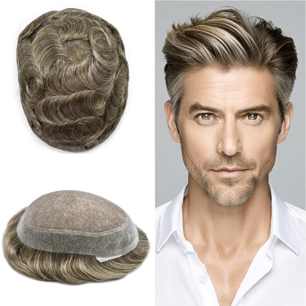Ultra-Thin Mono Base Men's Hair System Replacement Premium Undetectable Hairpiece Solution