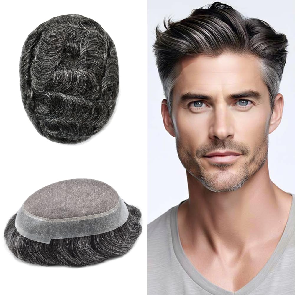 Ultra-Thin Mono Base Men's Hair System Replacement Premium Undetectable Hairpiece Solution