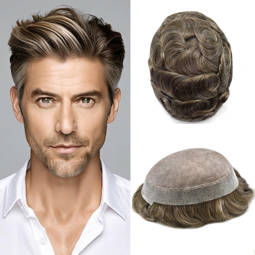 Ultra-Thin Mono Base Men's Hair System Replacement Premium Undetectable Hairpiece Solution