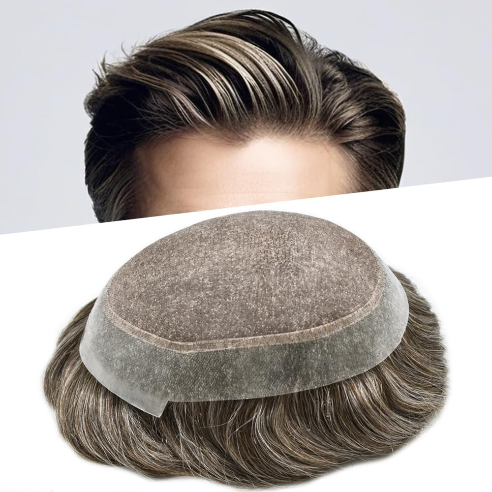 Ultra-Thin Mono Base Men's Hair System Replacement Premium Undetectable Hairpiece Solution