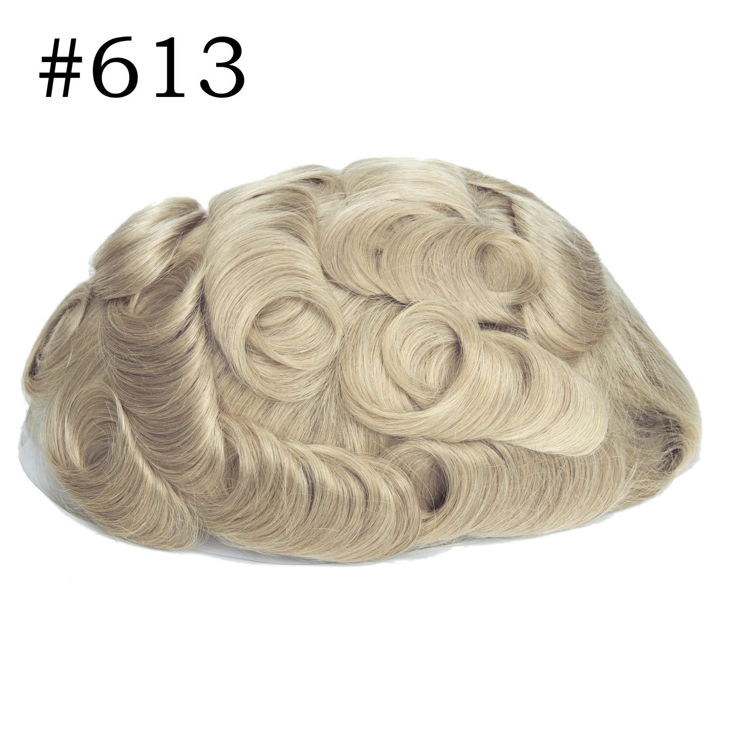 0.03mm Ultra-thin Skin Human Hair Mens Hairpiece #18 Brown Blonde V-looped 8x10 Inch