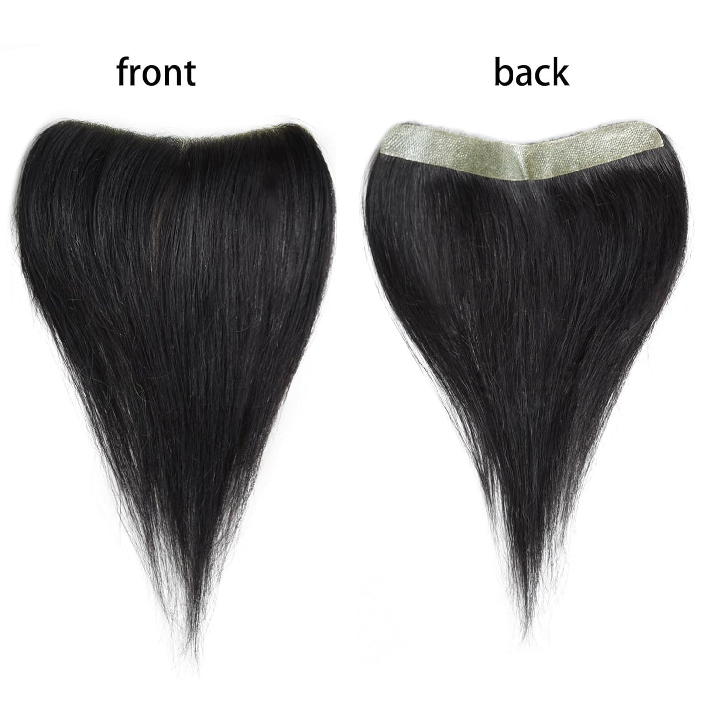 Frontal Hairpiece for Women, 0.78"x6.3", 6", Natural Black Hair Extension Hairline Loss Straight Tape in Human Hair Toppers Replacement Toupee (Medium Brown, 0.78"x6.3", 6")