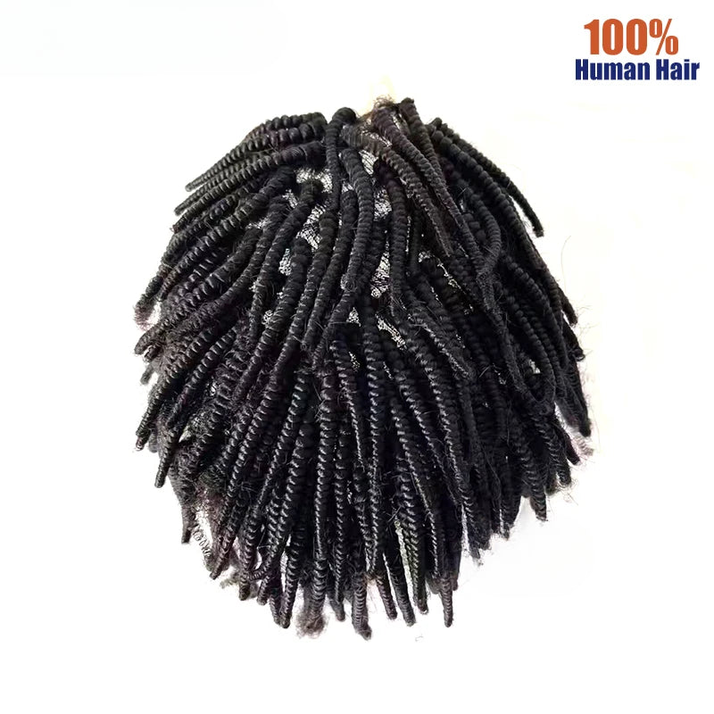 Full Lace Toupee Wigs For Black Men Kinky Curly Afro Wig Breathable Hair 100% Human Hair System Unit