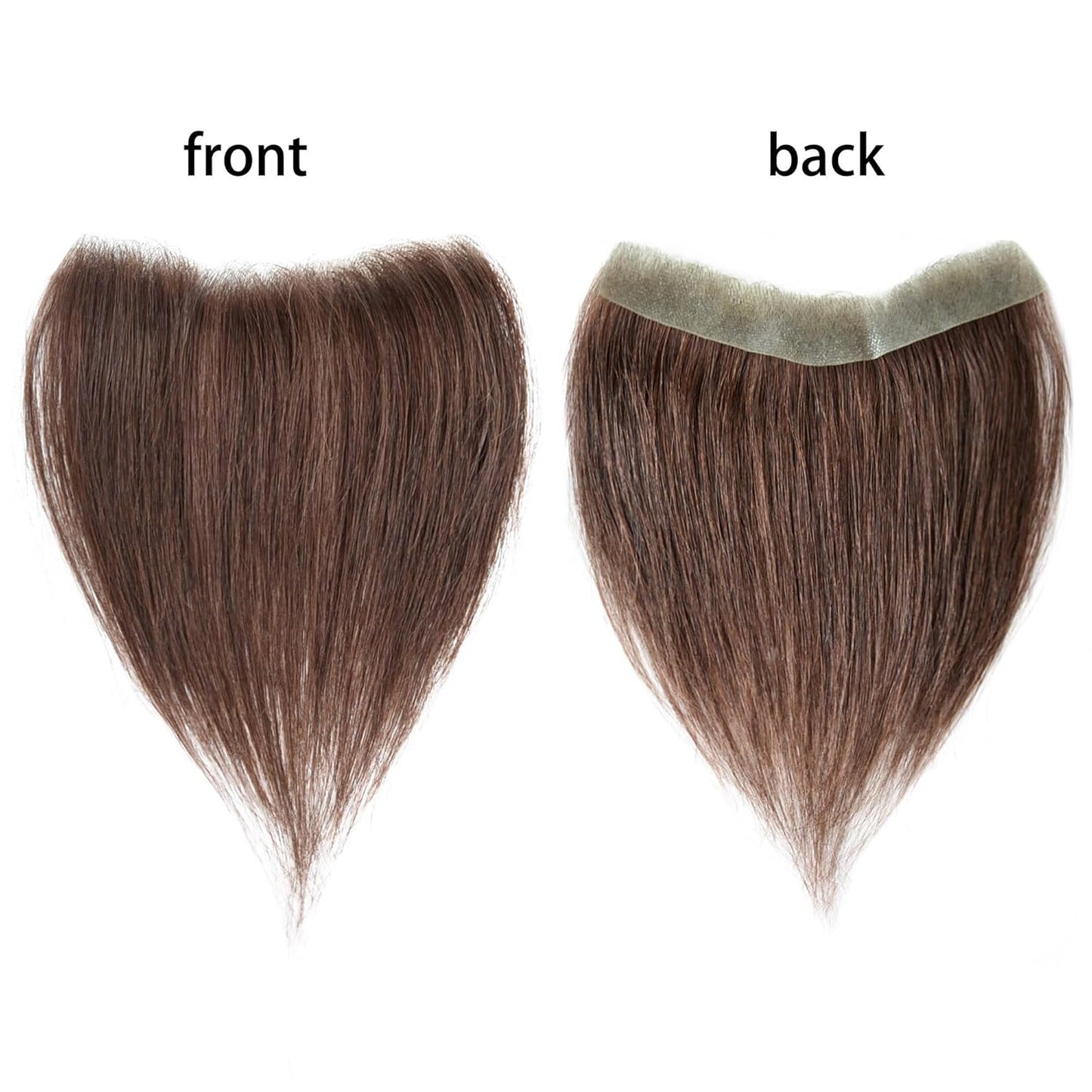Frontal Hairpiece for Women, 0.78"x6.3", 6", Natural Black Hair Extension Hairline Loss Straight Tape in Human Hair Toppers Replacement Toupee (Medium Brown, 0.78"x6.3", 6")