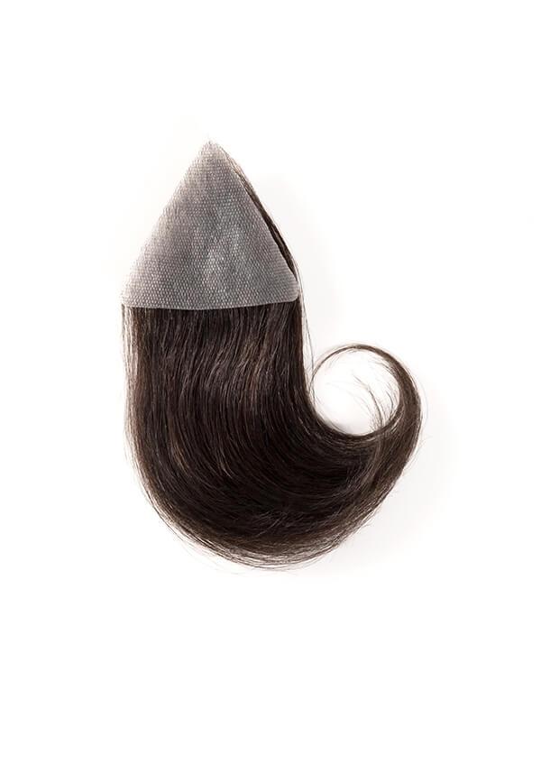Small Forehead Hairpiece Toupee Human Hair Frontal Remy Hair Patch for Men (2 Pieces)