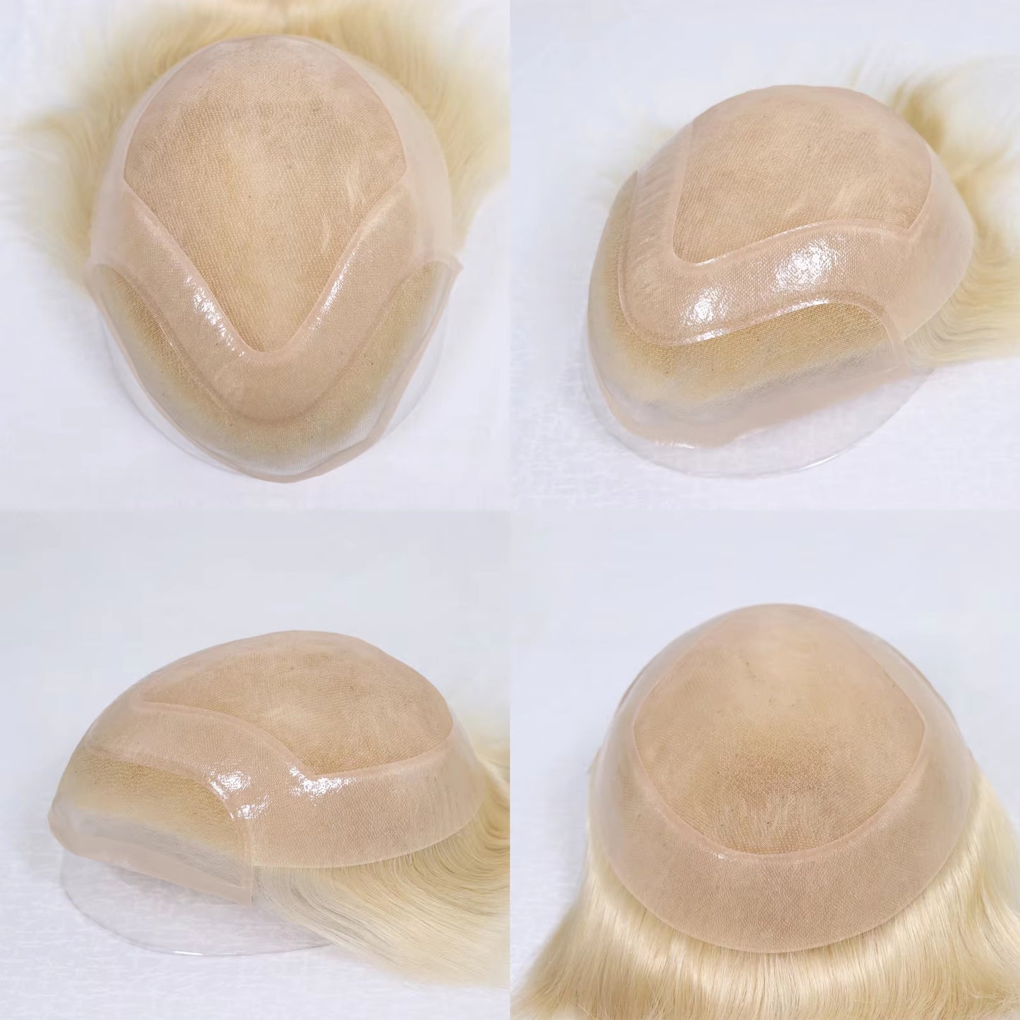 Mono with 0.08MM PU around Base High Quality Toupees For Men Human Hair Toupee Mens Replacement System