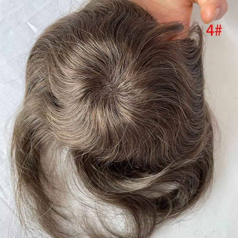 Side or Back Hair Patches for Men, Hairpiece for Men, Cover Bald Spot On Head, Thin Skin, Toupee Patch, 8 x 8 cm