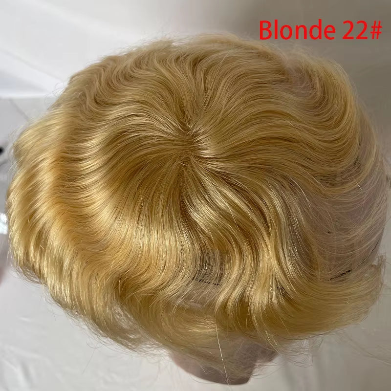 Side or Back Hair Patches for Men, Hairpiece for Men, Cover Bald Spot On Head, Thin Skin, Toupee Patch, 8 x 8 cm