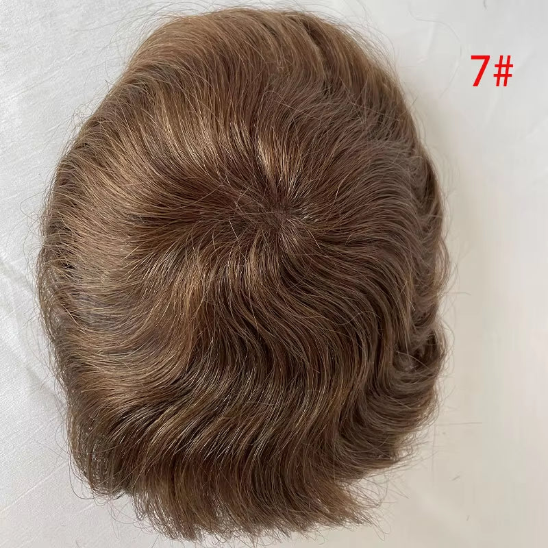 Side or Back Hair Patches for Men, Hairpiece for Men, Cover Bald Spot On Head, Thin Skin, Toupee Patch, 8 x 8 cm