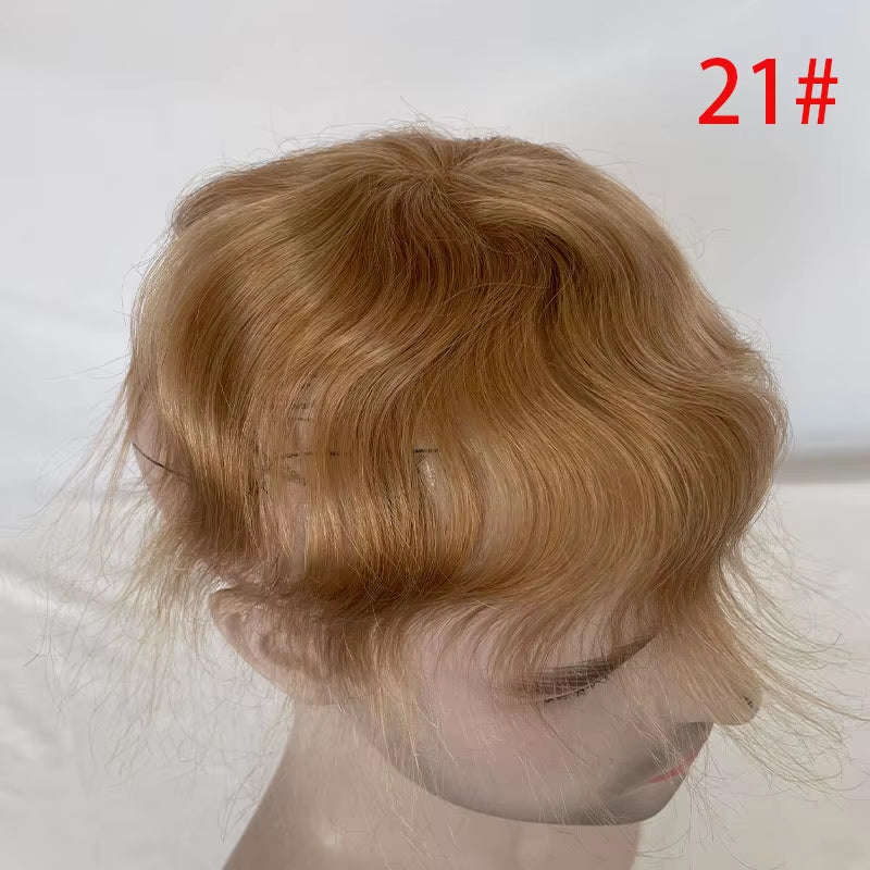 Side or Back Hair Patches for Men, Hairpiece for Men, Cover Bald Spot On Head, Thin Skin, Toupee Patch, 8 x 8 cm