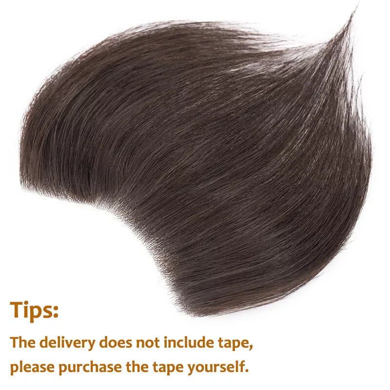 Men Forehead Hairline Toupee 100% Human Hair Skin PU Frontal Hair Patch