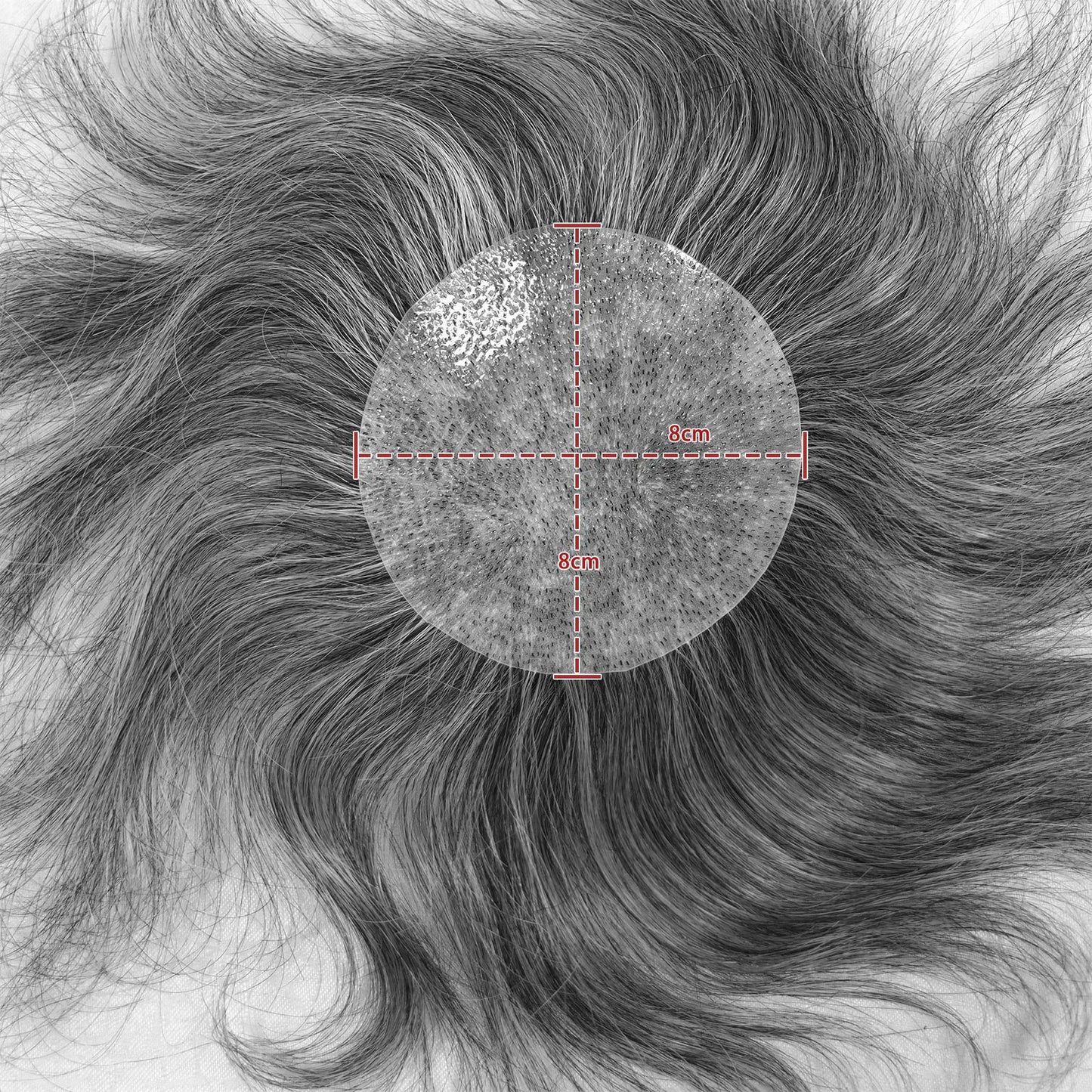 Side or Back Hair Patches for Men, Hairpiece for Men, Cover Bald Spot On Head, Thin Skin, Toupee Patch, 8 x 8 cm