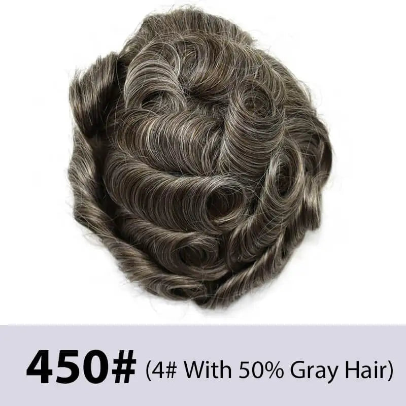 Swiss Lace With Skin Around Toupee Men Natural Human Hair Men's Wigs Systems