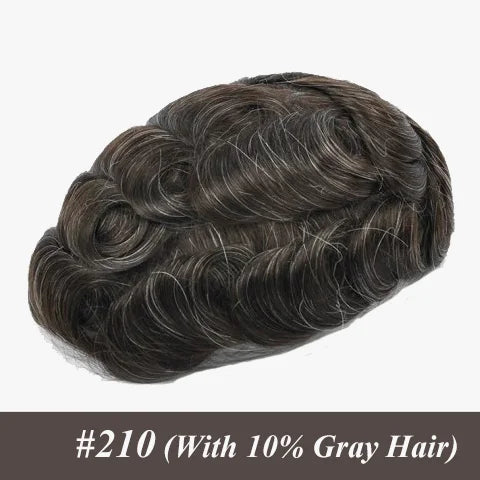 Mono & Pu Male Hair Prosthesis Breathable Men's Toupee 100% Human Hair Wig
