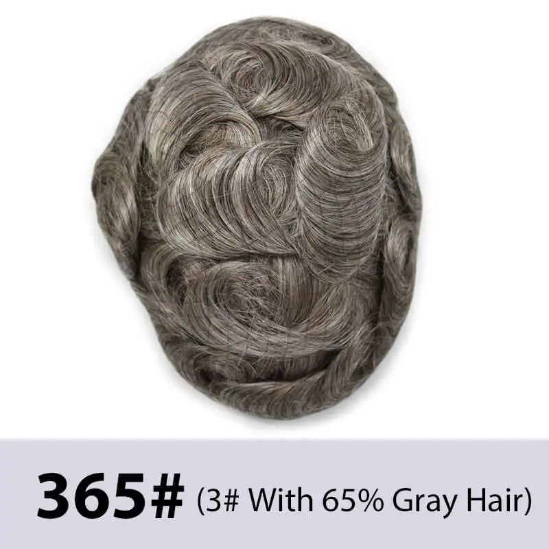 Men's Toupee Mono & Pu With Swiss Lace Front Natural Human Hair Wigs For Men
