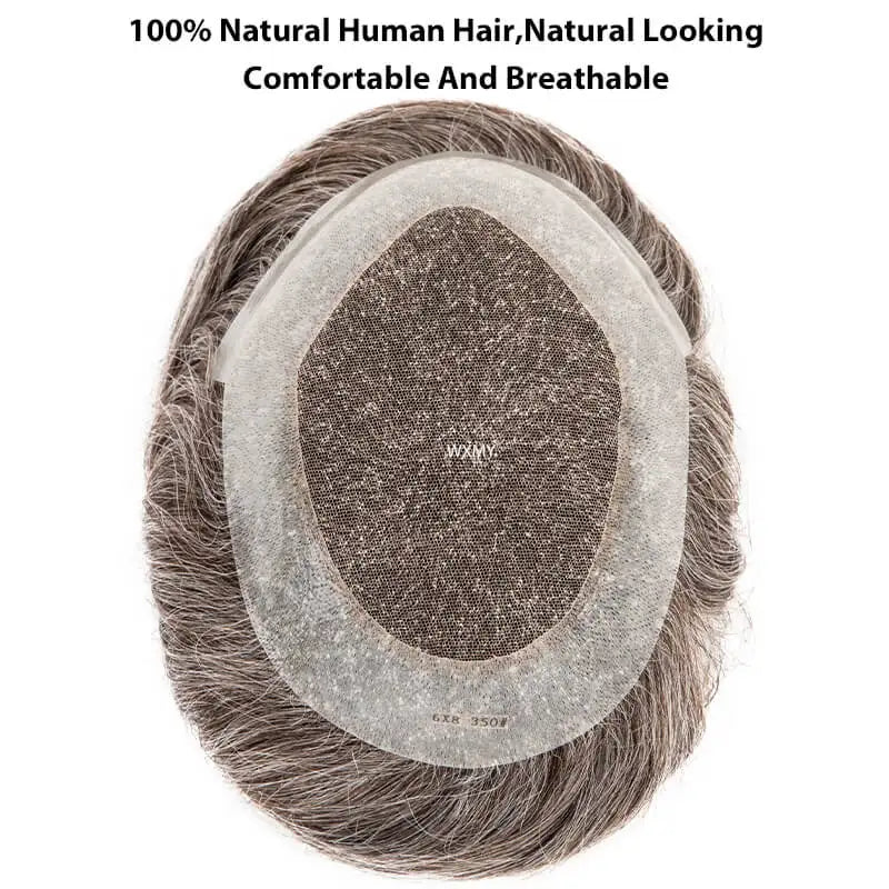 Swiss Lace With Skin Around Toupee Men Natural Human Hair Men's Wigs Systems