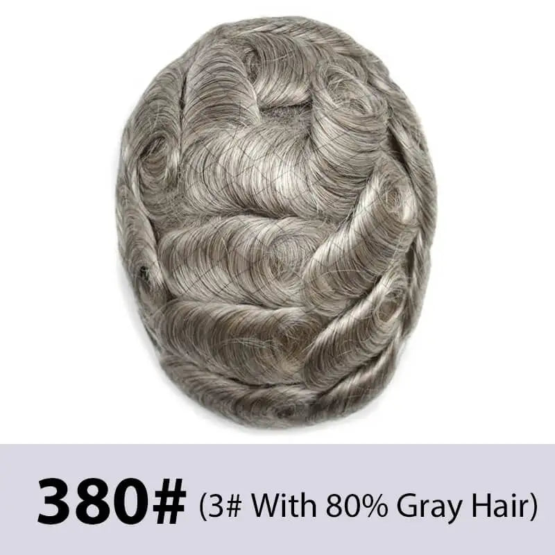 Men's Toupee Mono & Pu With Swiss Lace Front Natural Human Hair Wigs For Men