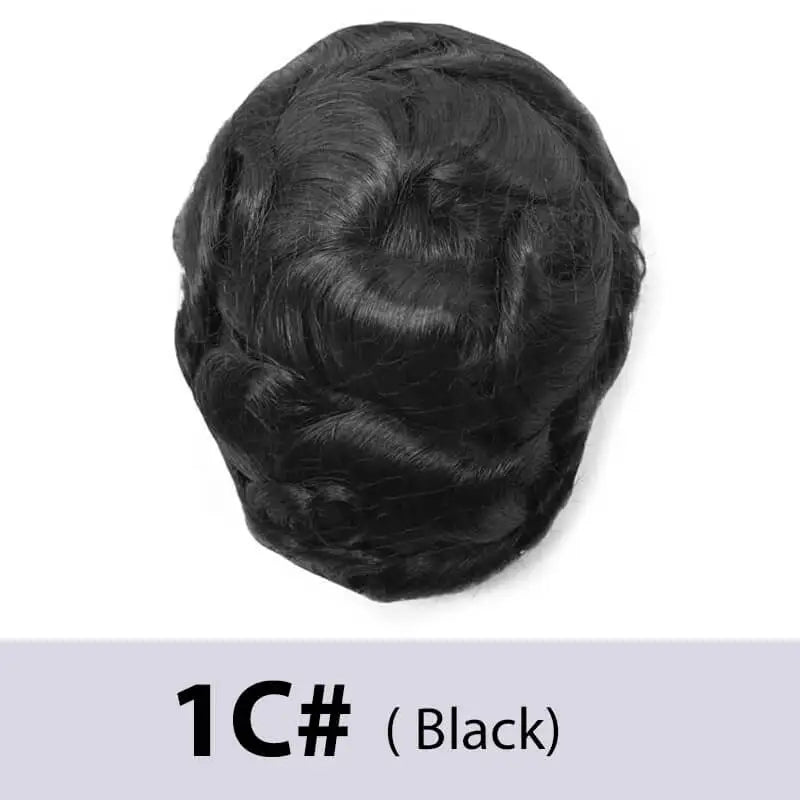 Men's Toupee Mono & Pu With Swiss Lace Front Natural Human Hair Wigs For Men