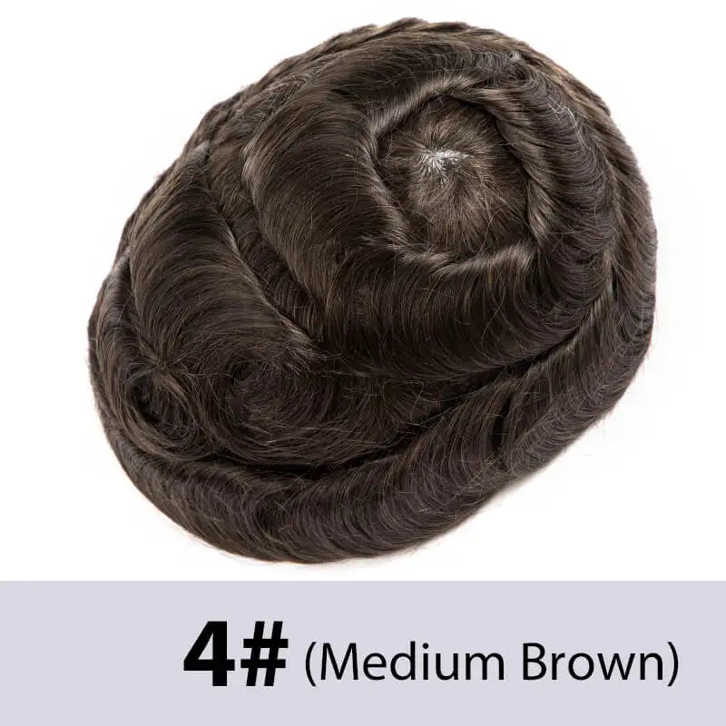 Swiss Lace With Skin Around Toupee Men Natural Human Hair Men's Wigs Systems