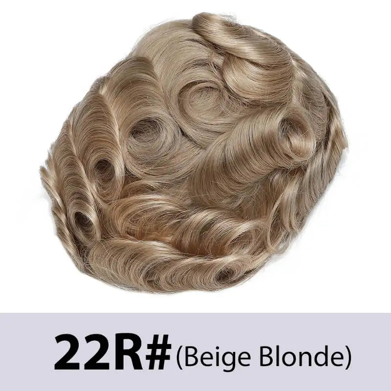Men's Toupee Mono & Pu With Swiss Lace Front Natural Human Hair Wigs For Men