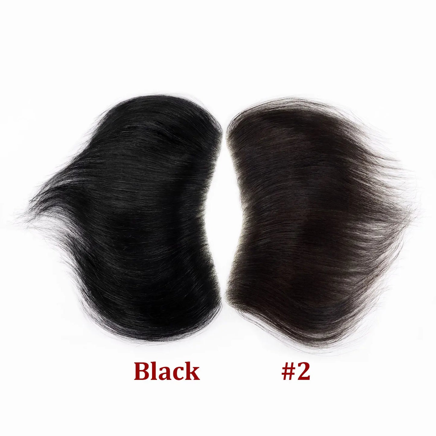 Dark Brown Human Hair Toupee Men Forehead Hairpiece Patch V Looped Invisible Seamless