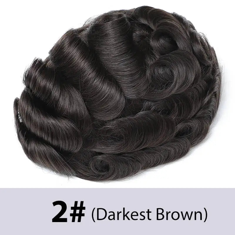 Men's Toupee Mono & Pu With Swiss Lace Front Natural Human Hair Wigs For Men