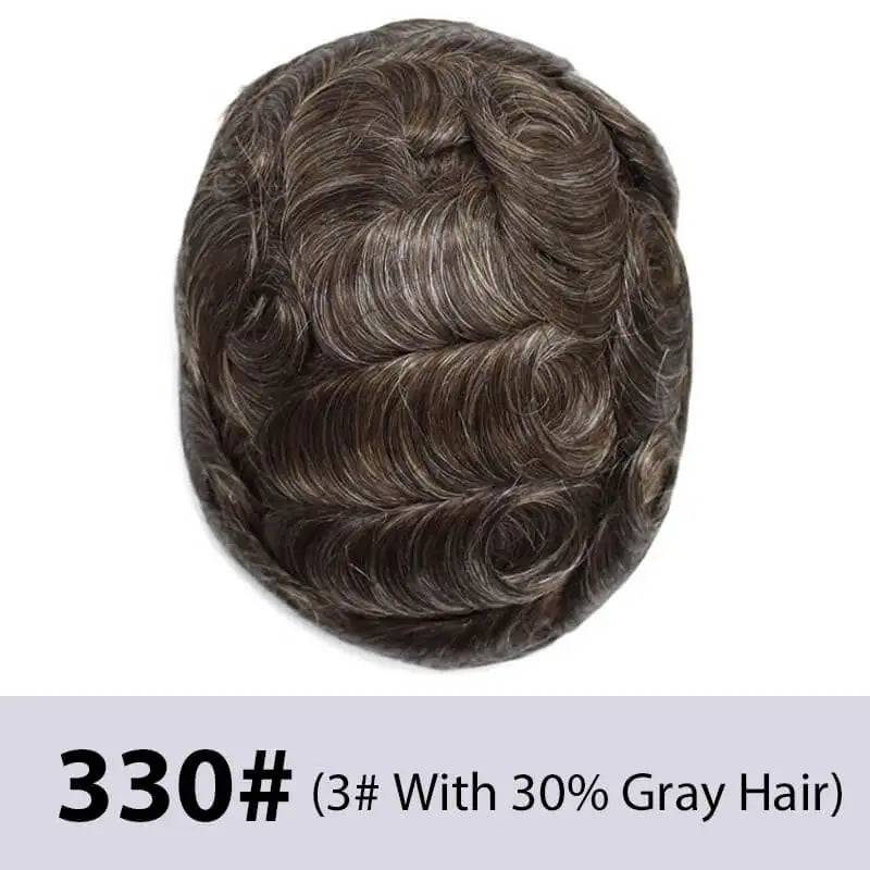 Swiss Lace With Skin Around Toupee Men Natural Human Hair Men's Wigs Systems