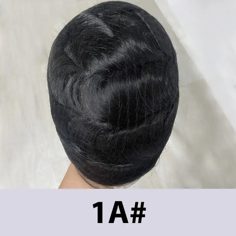 Swiss Lace With Skin Around Toupee Men Natural Human Hair Men's Wigs Systems