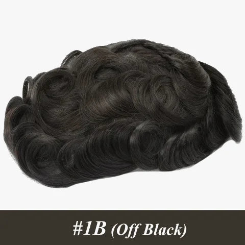 Mono & Pu Male Hair Prosthesis Breathable Men's Toupee 100% Human Hair Wig