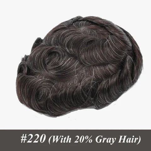 Mono & Pu Male Hair Prosthesis Breathable Men's Toupee 100% Human Hair Wig