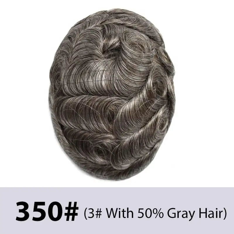 Men's Toupee Mono & Pu With Swiss Lace Front Natural Human Hair Wigs For Men