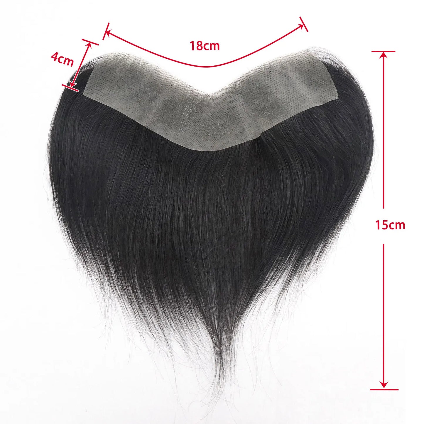 Dark Brown Human Hair Toupee Men Forehead Hairpiece Patch V Looped Invisible Seamless
