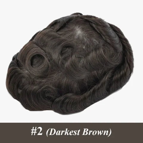 Mono & Pu Male Hair Prosthesis Breathable Men's Toupee 100% Human Hair Wig